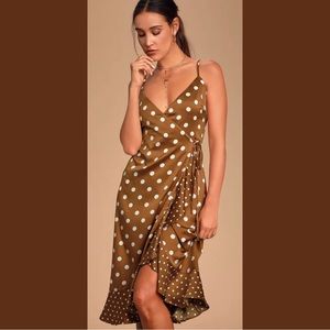 NWT Silky Polka Dot wrap Dress